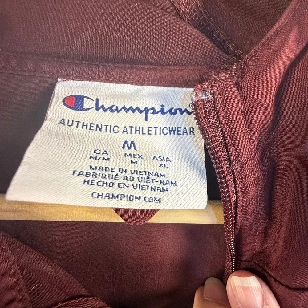Champion Texas A&M Aggies Windbreaker Jacket Maroon Grey Mens Medium Quarter Zip